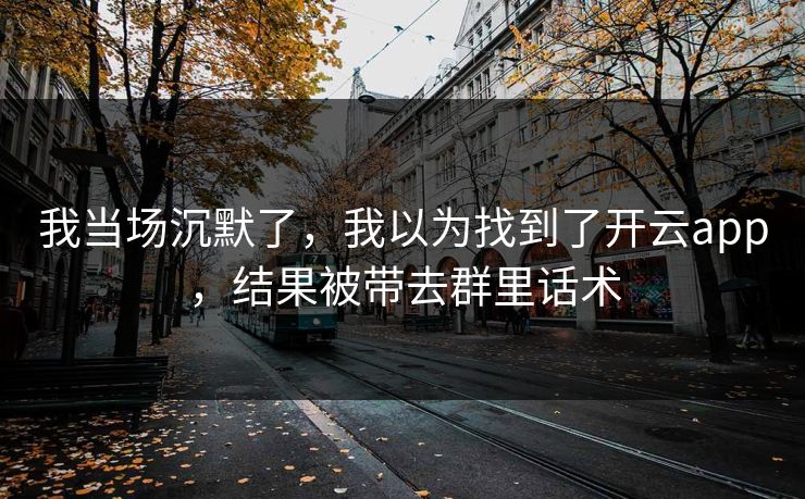 我当场沉默了,我以为找到了开云app,结果被带去群里话术 我当场沉默了,我以为找到了开云app,结果被带去群里话术