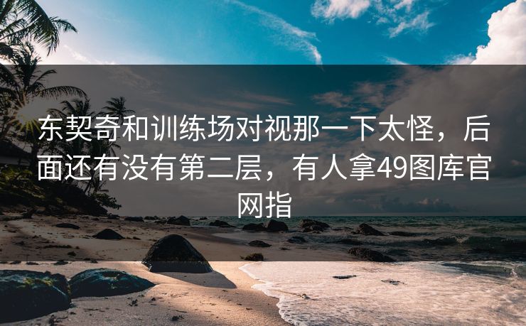 东契奇和训练场对视那一下太怪，后面还有没有第二层，有人拿49图库官网指