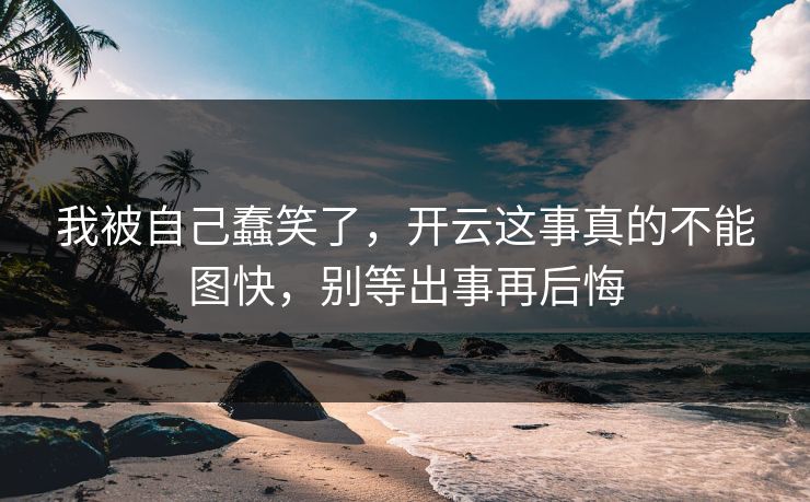 我被自己蠢笑了，开云这事真的不能图快，别等出事再后悔