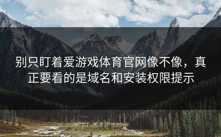 别只盯着爱游戏体育官网像不像，真正要看的是域名和安装权限提示