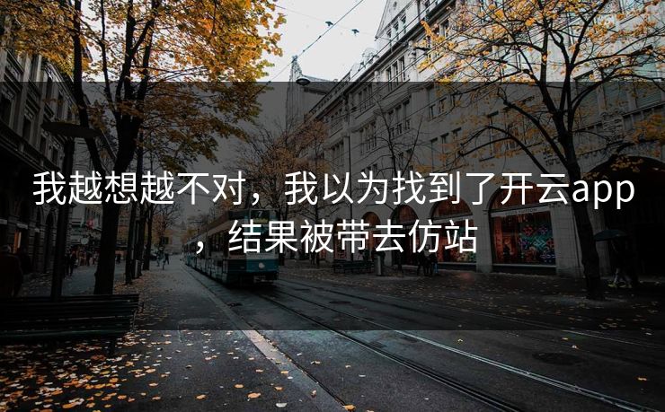 我越想越不对，我以为找到了开云app，结果被带去仿站