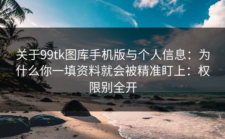 关于99tk图库手机版与个人信息：为什么你一填资料就会被精准盯上：权限别全开