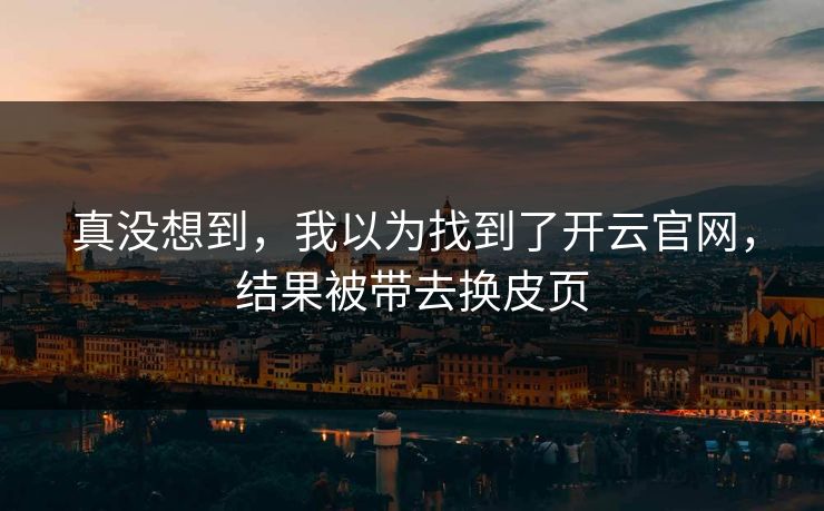 真没想到，我以为找到了开云官网，结果被带去换皮页