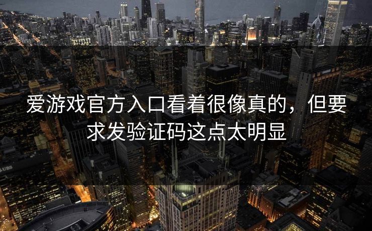 爱游戏官方入口看着很像真的，但要求发验证码这点太明显