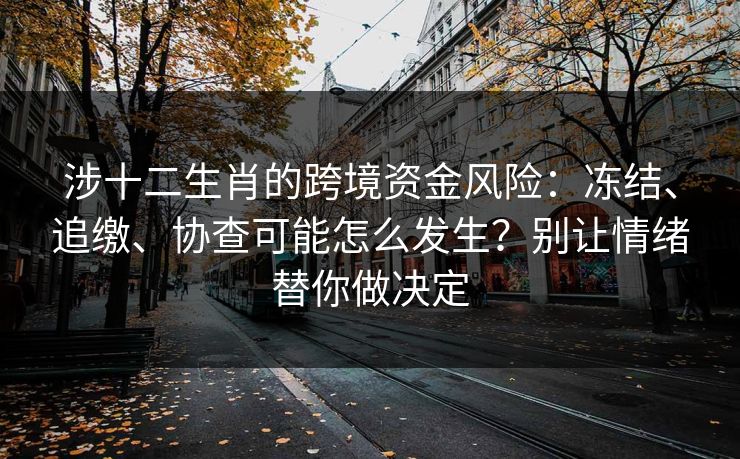 涉十二生肖的跨境资金风险：冻结、追缴、协查可能怎么发生？别让情绪替你做决定